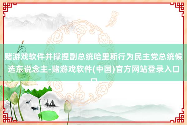 赌游戏软件并撑捏副总统哈里斯行为民主党总统候选东说念主-赌游戏软件(中国)官方网站登录入口