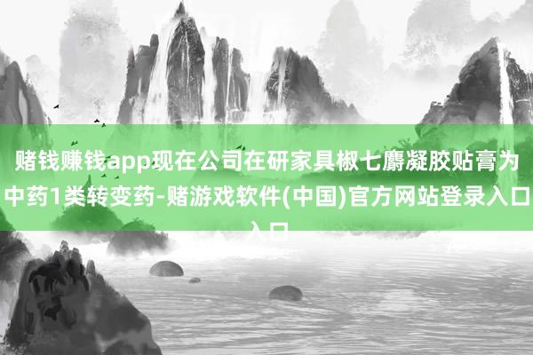 赌钱赚钱app现在公司在研家具椒七麝凝胶贴膏为中药1类转变药-赌游戏软件(中国)官方网站登录入口
