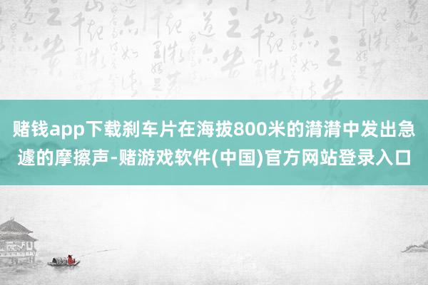 赌钱app下载刹车片在海拔800米的潸潸中发出急遽的摩擦声-赌游戏软件(中国)官方网站登录入口