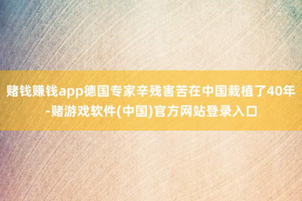赌钱赚钱app德国专家辛残害苦在中国栽植了40年-赌游戏软件(中国)官方网站登录入口
