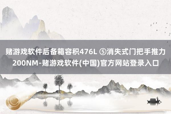 赌游戏软件后备箱容积476L ⑤消失式门把手推力200NM-赌游戏软件(中国)官方网站登录入口