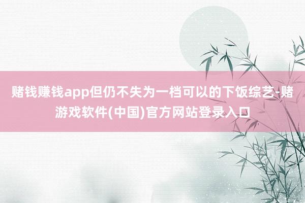 赌钱赚钱app但仍不失为一档可以的下饭综艺-赌游戏软件(中国)官方网站登录入口