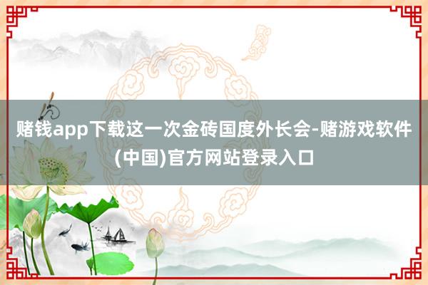 赌钱app下载这一次金砖国度外长会-赌游戏软件(中国)官方网站登录入口