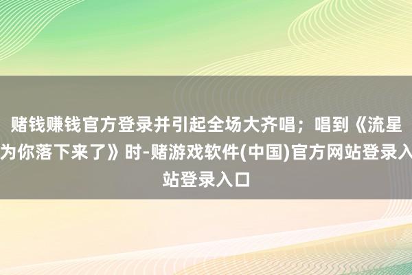 赌钱赚钱官方登录并引起全场大齐唱；唱到《流星也为你落下来了》时-赌游戏软件(中国)官方网站登录入口