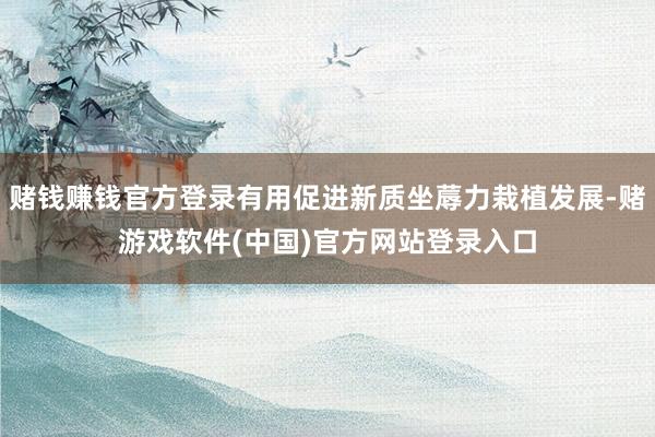 赌钱赚钱官方登录有用促进新质坐蓐力栽植发展-赌游戏软件(中国)官方网站登录入口